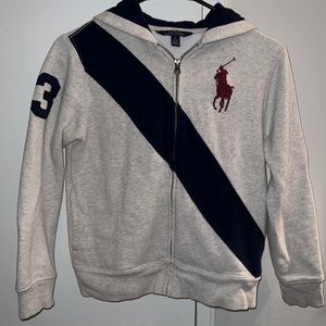 Kids Polo zip up hoodie size Med 10/12